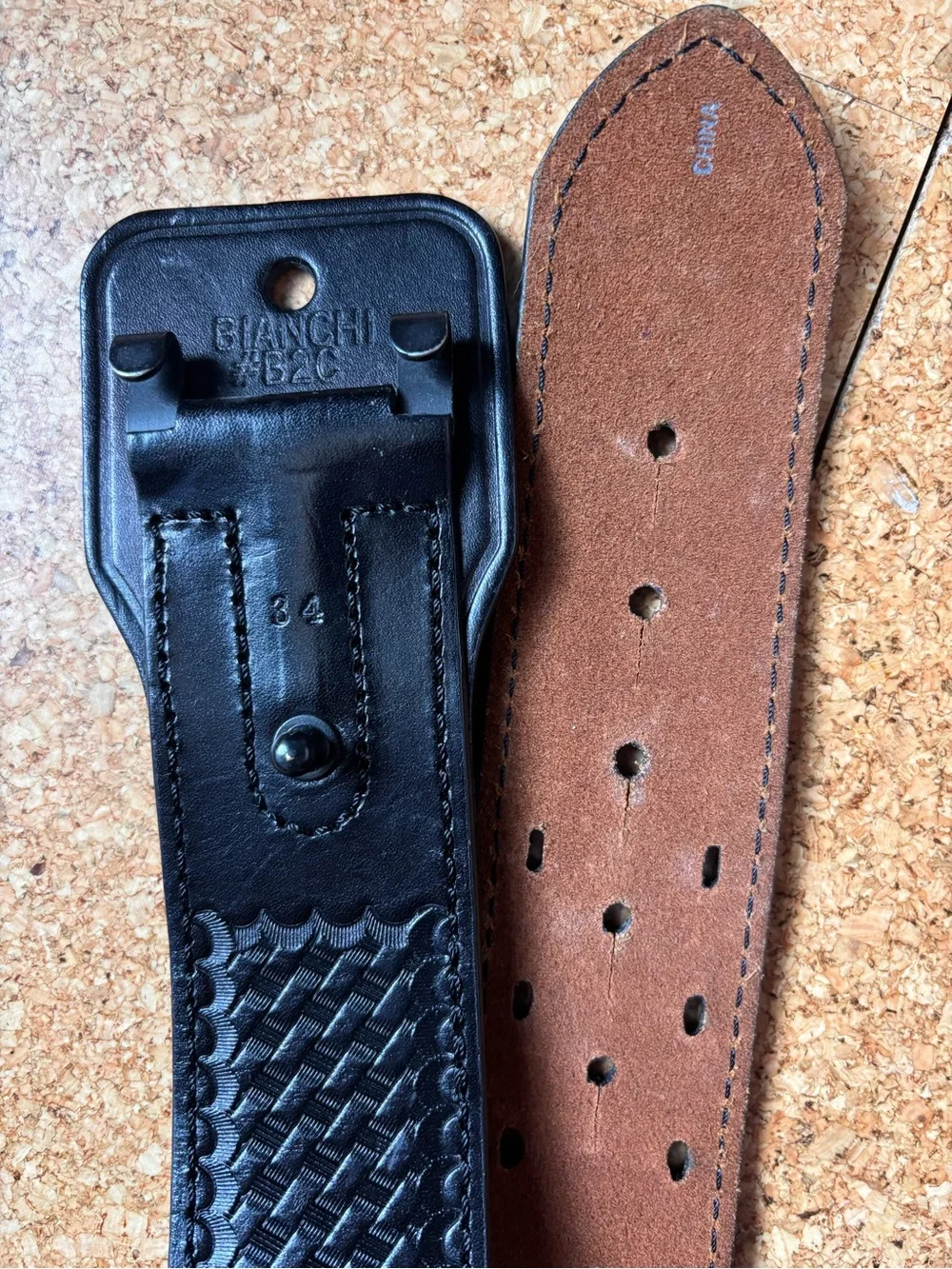 Size 34 Bianchi Sam Browne Duty Belt in Basketweave finish. Just belt.